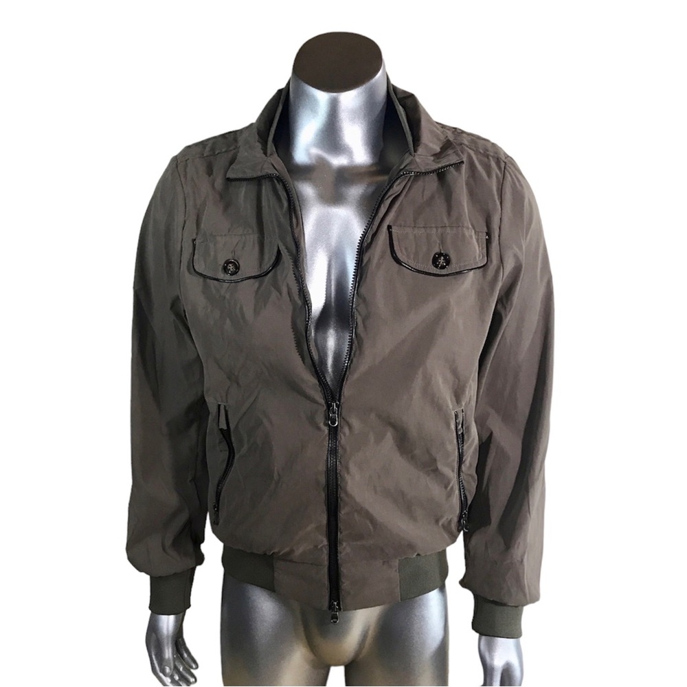 Vintage Bata 50 Mens Medium Windbreaker Jacket Brown Zip Front 6 Pockets